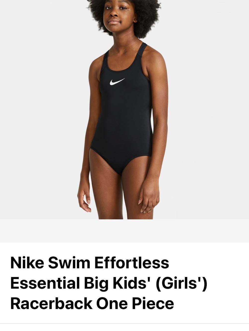 Nike Girls One-Piece Swimsuit Black/Pink Size Medium (10-12)